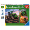 RAVENSBURGER Puzzel 3D - John Deere in actie 3x49st.