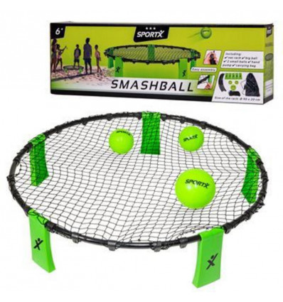 SportX Smashball vang & werpspel met handpomp en opbergtas vanaf 7 jaar 10101459