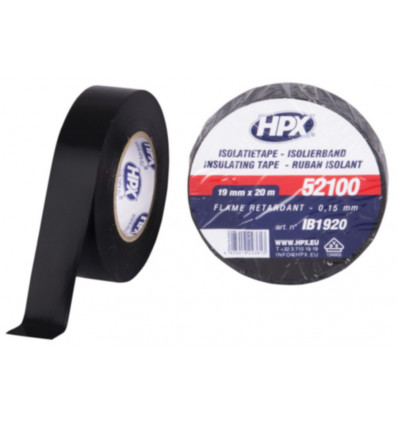 HPX Isolatietape PVC VDE 19mm - zwart - 20m