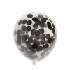 FIESTA 6 ballonnen confetti 30cm - zwart