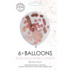 FIESTA 6 ballonnen confetti 30cm - roze papier