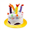 Hoed HAPPY BIRTHDAY cream cake - ass. (prijs per stuk)