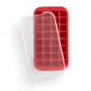LEKUE - Ijsblokjesvorm rubber - rood met deksel - 32 ijsblokken