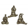 Standbeeld yoga - 17x13x16cm - zilver rustiek antiek ass.(prijs per stuk)TUUC