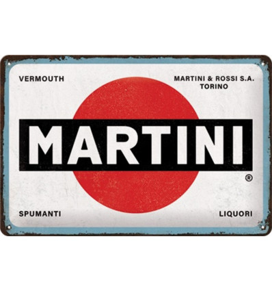Tin sign 20x30cm - Martini logo white