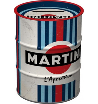 Spaarpot oil barrel - Martini Aperitivo racing stripes
