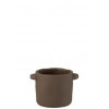 JLINE Pot Gustave cement - 18x14x12.5cm - donker bruin