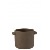 JLINE Pot Gustave cement- 20.5x16x14.5cm- donker bruin