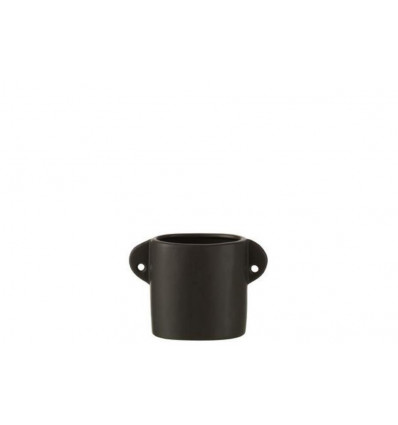 JLINE Pot Renaissance - 17.5x3.8x12.8cm - keramiek zwart