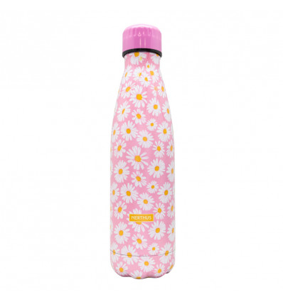 NERTHUS Drinkfles vacuum 500ml- margriet roze warm & koud