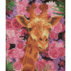 Crystal Art kit - Giraf en bloemen - 21x25cm