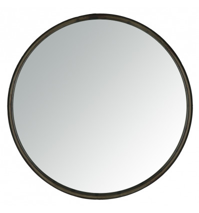 systeem antiek Larry Belmont Pomax BOUDOIR spiegel - L dia 60cm - ronde spiegel zwarte rand metaal -  Europoint BVBA