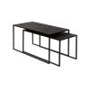 Pomax ESZENTIAL salontafel - 80x40x40cm- zwart sparrenhout/ metaal