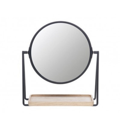 Make-up spiegel rond - bamboe 1x en 3x verrgrotende werking spiegel dia 16.5cm
