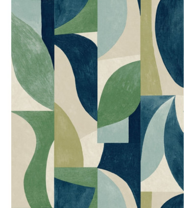 NOMAD Dufy - groen/blauw behangpapier
