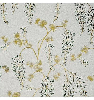 Vliesbehang WISTERIA - floral neutral/ gold