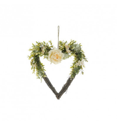 Heart hanger rozen/ blaadjes - D 35cm
