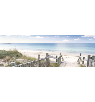 Wanddeco strand Noordzee - 60x180cm - canvasdoek