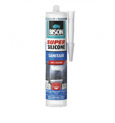 BISON Super silicone sanitair - koker 300ml - transparant