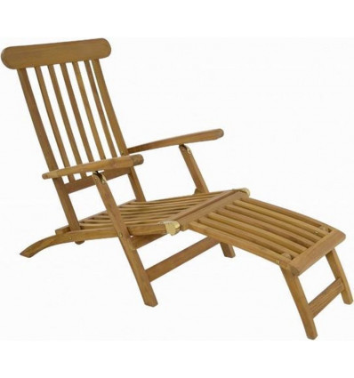 Deckchair - 148x60x90cm - teak verstelbaar - luxe ligstoel