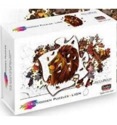 EUREKA 2D - Regenboog houten puzzel leeuw 120st.