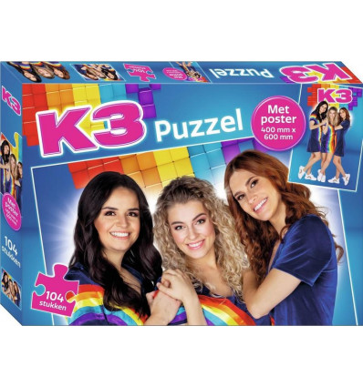 K3 Puzzel met poster - 104st.