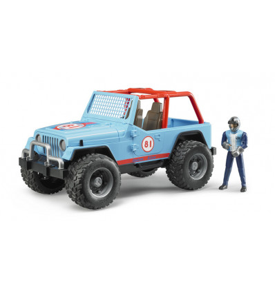 BRUDER - Jeep Cross Country blauw met bestuurder