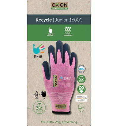 OX-ON Werkhandschoenen Recycle Junior 16000 - roze - 4/6 jaar
