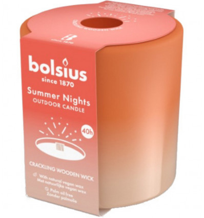 BOLSIUS Kaars glas - 10x10cm - ivoor summer nights