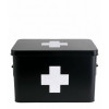 PT Medicijnen opbergbox metaal - L 31.5x19x21cm - zwart