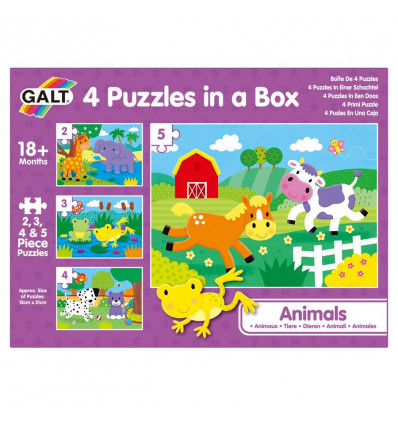 GALT 4 puzzels in box - Dieren