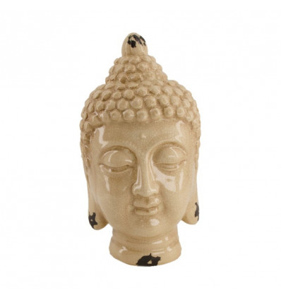Buddha keramiek - 13x13x24.5cm - cream