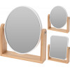 Make-up spiegel op stand bamboe- 18x21cm