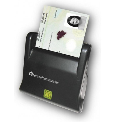 Smart card reader + sim adapter zwart identiteitskaartlezer