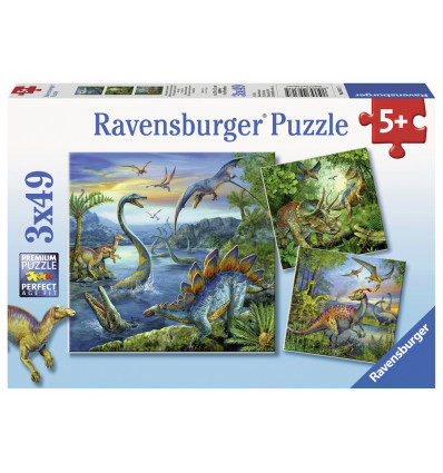 RAVENSBURGER Puzzel - Dinosauriers- 3x49st.