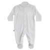 BABY GI Pyjama katoen met kraag & teddy - wit/grijs - 0M