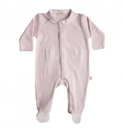 BABY GI Pyjama katoen strepen - roze - 0M