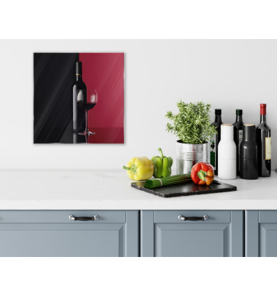 Wanddeco Rode wijn - 30x30cm - glas print glanzend