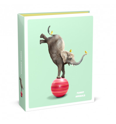 FUNNY ANIMALS Brede ringmap - A4 2R 8cm - olifant