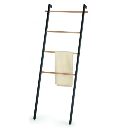KELA Oak handdoekhouder ladder - H180cm B 56cm muurafstand 24cm eikenhout&metaal
