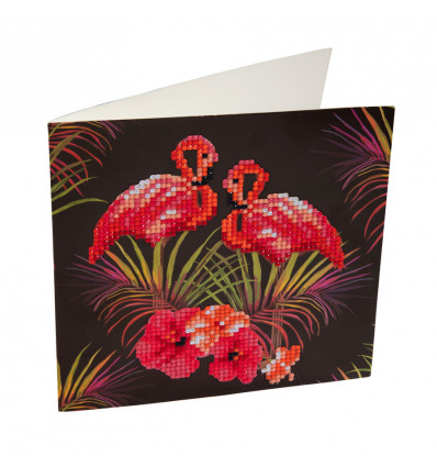 Crystal Card - Flamingo's - 18x18cm 10086850