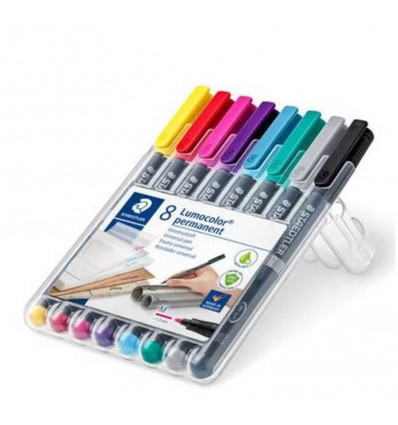 STAEDTLER Lumocolor permanent pen - F - 8 kleuren - 317