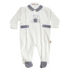 BABY GI Pyjama katoen met kraag & teddy - wit/grijs - 3M