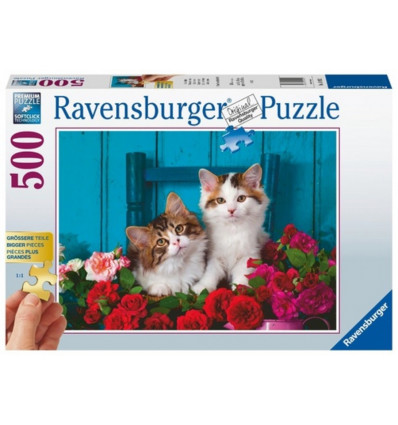 RAVENSBURGER Puzzel - Katjes en rozen 500st