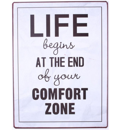 Sign - Life begins at the end of your comfort zone - 26x35cm