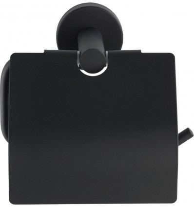 WENKO - Toiletrolhouder Bosio met deksel RVS - mat zwart