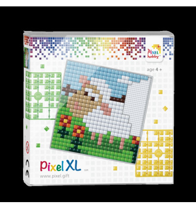 PIXEL - XL set - wit schaap met grote flexibele basisplaat