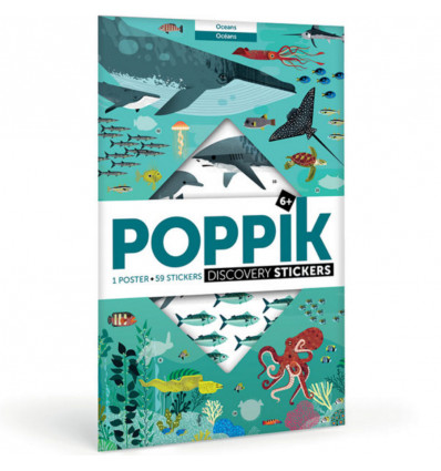 POPPIK Educatieve poster met stickers - De oceaan (6/12j.)