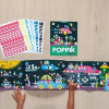 POPPIK Educatieve poster met stickers - panorama ruimte (3/7j.)
