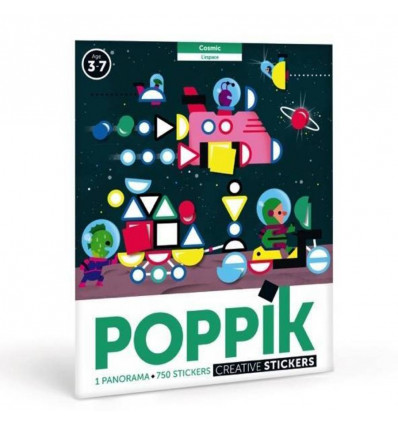 POPPIK Educatieve poster met stickers - panorama ruimte (3/7j.)